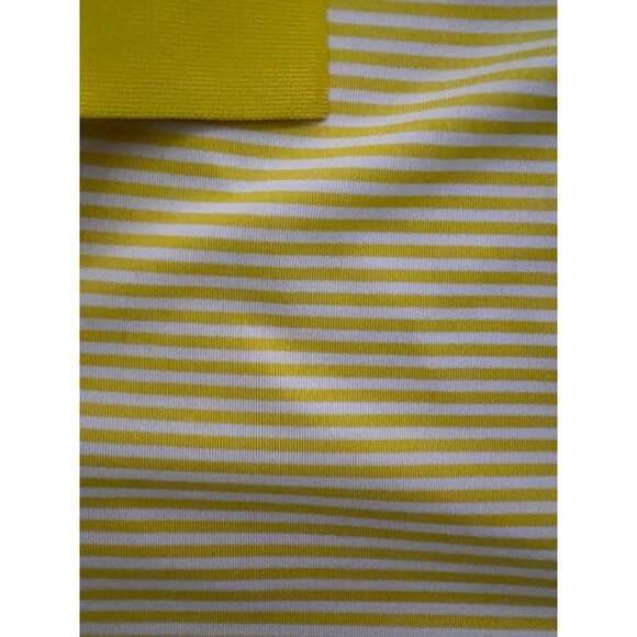 Cutter & Buck Men's Moisture Wicking Drytec Tonal Yellow/White Stripe Polo Shirt - Picture 4 of 7